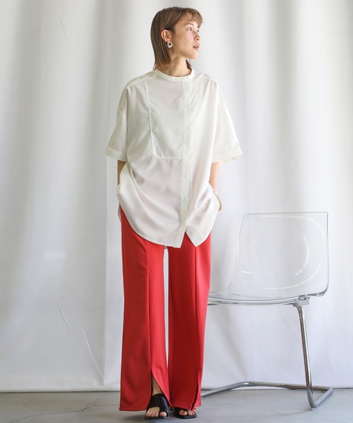 2021 SS アシンメトリーパイピングシャツ（シャツ/ブラウス）｜select