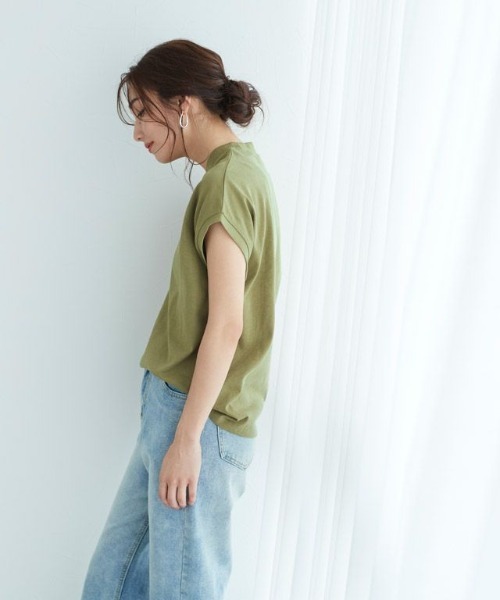 Pierrot（ピエロ）の「モックネックTシャツ（Tシャツ/カットソー・レディース・オフホワイト/ブラック/ベージュ/ネイビー/カーキ・M/L）」の20枚目の写真
