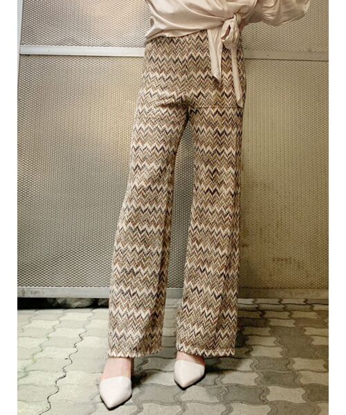 GYDA(ジェイダ)の「ニットジャカードパンツ(その他パンツ・レディース・ブラック/ベージュ・FREE)」の2枚目の写真