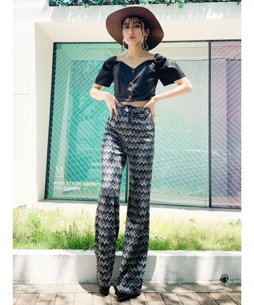 GYDA(ジェイダ)の「ニットジャカードパンツ(その他パンツ・レディース・ブラック/ベージュ・FREE)」の5枚目の写真