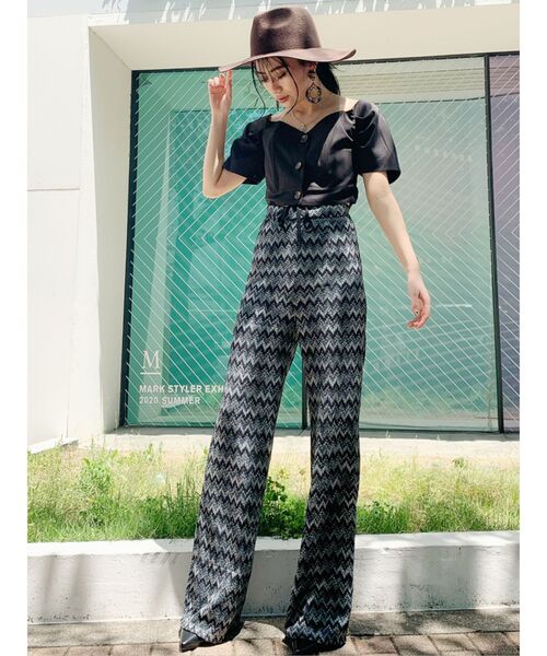 GYDA(ジェイダ)の「ニットジャカードパンツ(その他パンツ・レディース・ブラック/ベージュ・FREE)」の6枚目の写真