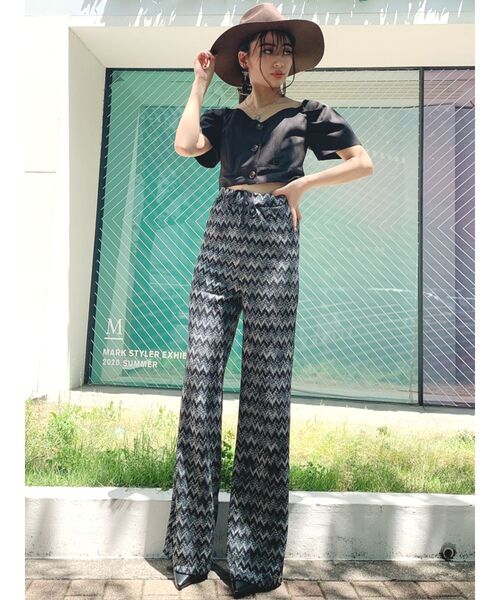 GYDA(ジェイダ)の「ニットジャカードパンツ(その他パンツ・レディース・ブラック/ベージュ・FREE)」の7枚目の写真