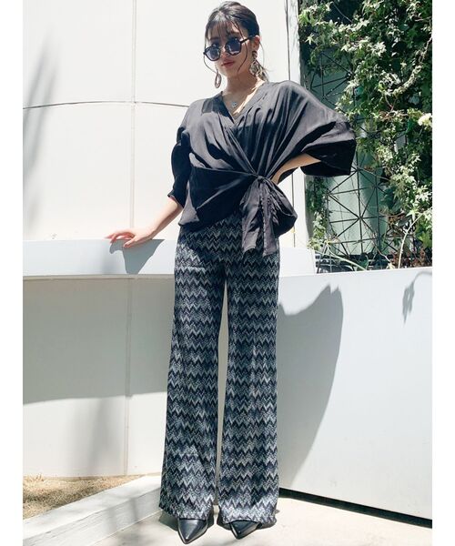 GYDA(ジェイダ)の「ニットジャカードパンツ(その他パンツ・レディース・ブラック/ベージュ・FREE)」の8枚目の写真