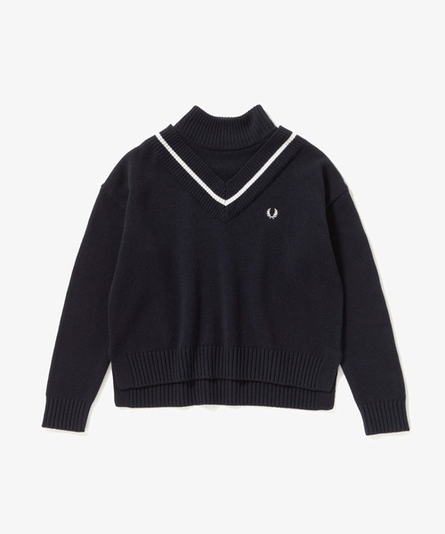 FRED PERRY Mock Neck Tennis Knit ネイビー FRED PERRY（フレッドペリー）の「Mock Neck Tennis Knit