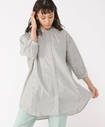 studio CLIP | ストライプバンドコットンブラウス(シャツ/ブラウス)