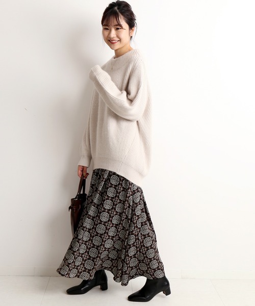 SLOBE IENA（スローブイエナ）の「ビンテージタイル柄ロングフレア  