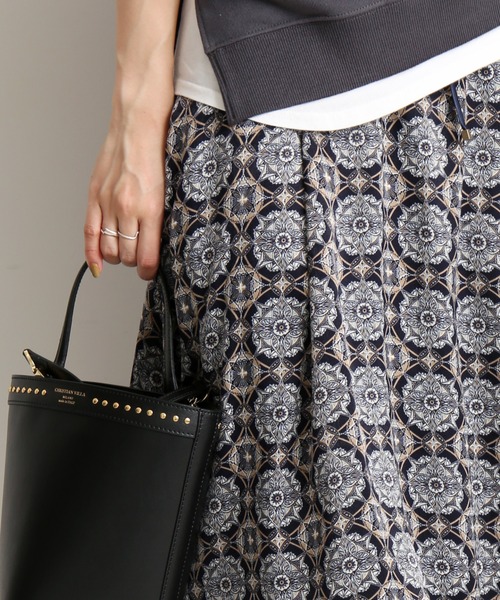 SLOBE IENA（スローブイエナ）の「ビンテージタイル柄ロングフレア  