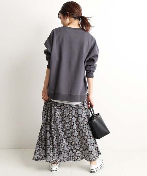 SLOBE IENA（スローブイエナ）の「ビンテージタイル柄ロングフレア  