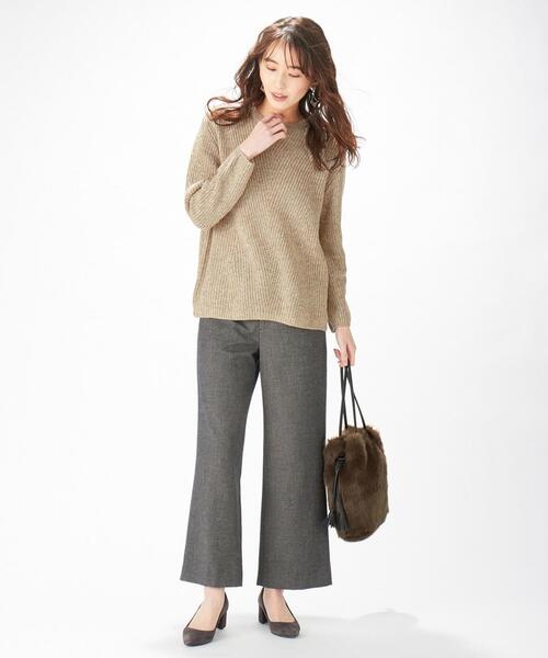 J.PRESS(ジェイプレス)の「【洗える】チェルビック ワイドパンツ(その他パンツ・レディース・ライトグレー系/ダークブラウン系/ネイビー系・T13/T15/T17)」の12枚目の写真
