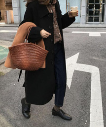 袖タックロングコート