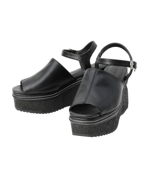 MURUA（ムルーア）の「カーブウェッジサンダル（サンダル・レディース・ブラック/アイボリー・35/36/37）」の10枚目の写真