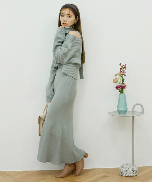 one after another NICE CLAUP(ワンアフターアナザーナイスクラップ)の「Ladyニットワンピース(ワンピース・レディース・ベージュ/グリーン/アイボリー・FREE)」の18枚目の写真