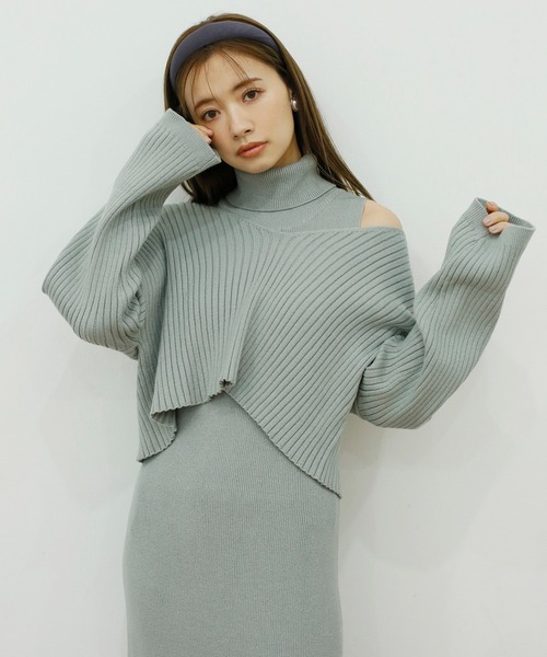 one after another NICE CLAUP(ワンアフターアナザーナイスクラップ)の「Ladyニットワンピース(ワンピース・レディース・ベージュ/グリーン/アイボリー・FREE)」の16枚目の写真