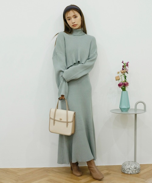one after another NICE CLAUP(ワンアフターアナザーナイスクラップ)の「Ladyニットワンピース(ワンピース・レディース・ベージュ/グリーン/アイボリー・FREE)」の13枚目の写真