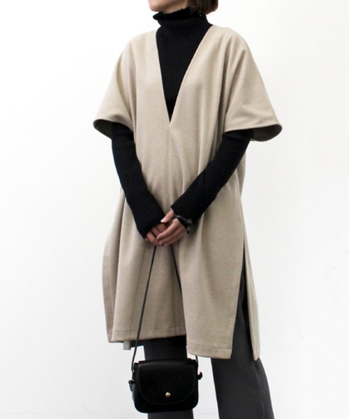 STYLEBLOCK(スタイルブロック)の「カットツイル起毛カフタンワンピース(ワンピース・レディース・グレー/チャコールグレー/グレイッシュベージュ/オフホワイト・M)」の4枚目の写真
