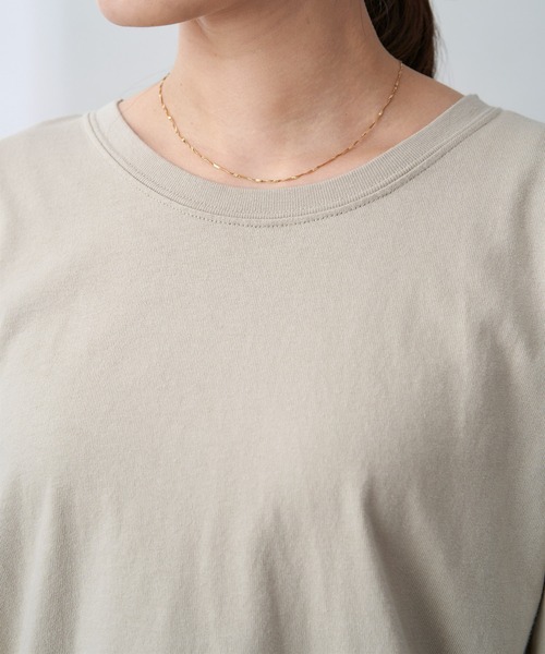 Chaco closet（チャコ クローゼット）の「オーバーサイズラウンドヘム スリット入りロンT（Tシャツ/カットソー・レディース・オフホワイト/アイボリー/ベージュ/グリーン系その他/ブラック・FREE）」の9枚目の写真