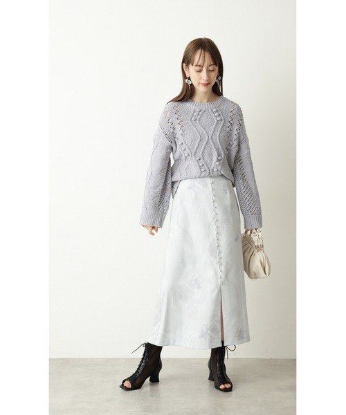 JILL STUART（ジルスチュアート）の「◆【WEB限定 サイズ：4 】ベラマーブルスカート（スカート・レディース・グレー/グリーン・0/2/4）」の4枚目の写真