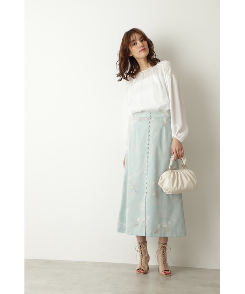 JILL STUART（ジルスチュアート）の「◆【WEB限定 サイズ：4 】ベラマーブルスカート（スカート・レディース・グレー/グリーン・0/2/4）」の6枚目の写真