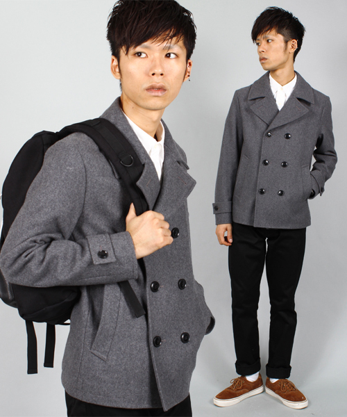 UNION STATION（ユニオンステーション）の「<FINEBOYS11月号 P120掲載　菅谷哲也さん 宮城大樹さん着用商品>メルトンPジャケット(UNION STATION)（ピーコート・メンズ・ブルー/ブラック/グリーン/グレー/キャメル/ネイビー・LL/LARGE/MEDIUM/SMALL）」の3枚目の写真