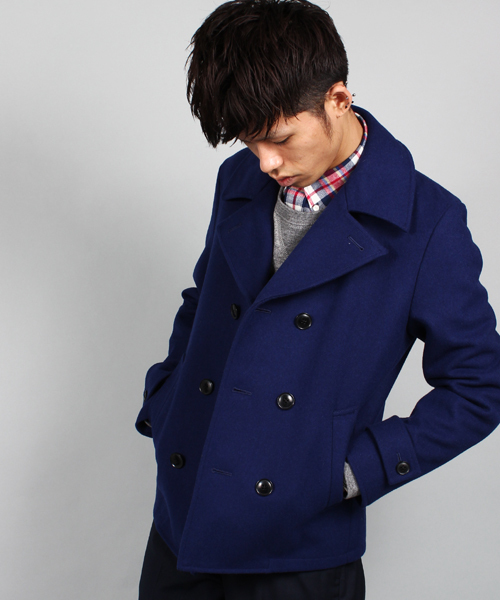 UNION STATION（ユニオンステーション）の「<FINEBOYS11月号 P120掲載　菅谷哲也さん 宮城大樹さん着用商品>メルトンPジャケット(UNION STATION)（ピーコート・メンズ・ブルー/ブラック/グリーン/グレー/キャメル/ネイビー・LL/LARGE/MEDIUM/SMALL）」の9枚目の写真