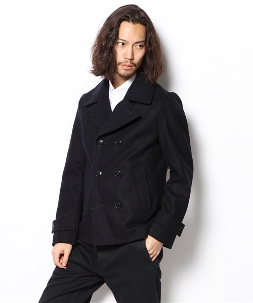 UNION STATION（ユニオンステーション）の「<FINEBOYS11月号 P120掲載　菅谷哲也さん 宮城大樹さん着用商品>メルトンPジャケット(UNION STATION)（ピーコート・メンズ・ブルー/ブラック/グリーン/グレー/キャメル/ネイビー・LL/LARGE/MEDIUM/SMALL）」の4枚目の写真