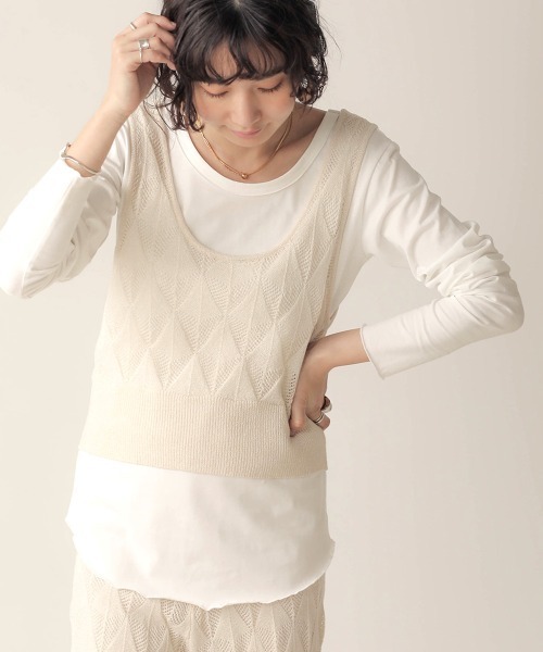 Bab(バブ)の「【WEB限定】バックラウンドメローカットソー(Tシャツ/カットソー・レディース・ブラック/グレー/オフホワイト/カーキ/モカ/キャメル・FREE)」の7枚目の写真