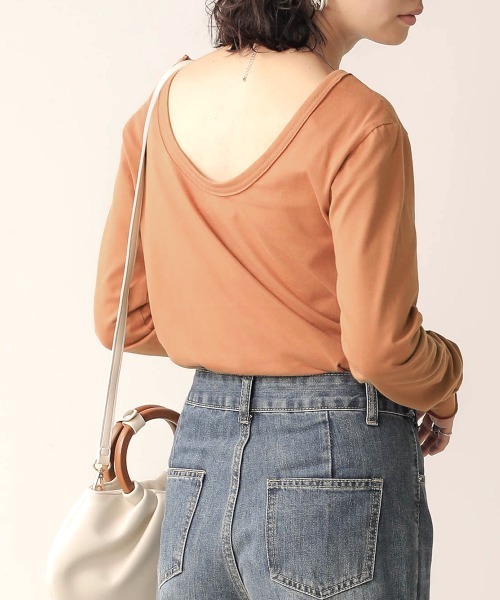 Bab(バブ)の「【WEB限定】バックラウンドメローカットソー(Tシャツ/カットソー・レディース・ブラック/グレー/オフホワイト/カーキ/モカ/キャメル・FREE)」の18枚目の写真