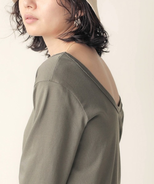 Bab(バブ)の「【WEB限定】バックラウンドメローカットソー(Tシャツ/カットソー・レディース・ブラック/グレー/オフホワイト/カーキ/モカ/キャメル・FREE)」の20枚目の写真