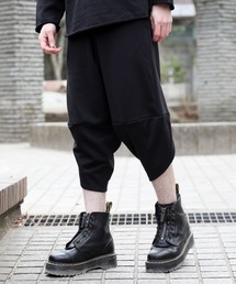 スウェット素材サルエルワイドスウェットパンツ