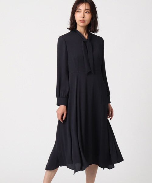 直営 セール バックサテンジョーゼットワンピース ワンピース Untitled アンタイトル のファッション 買う なら Arenatheatre Net