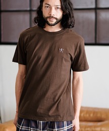 mt7119- ワンポイント刺繍T_Skull & Flower Tシャツ