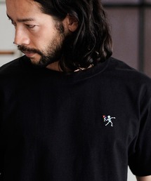 mt7119- ワンポイント刺繍T_Skull & Flower Tシャツ