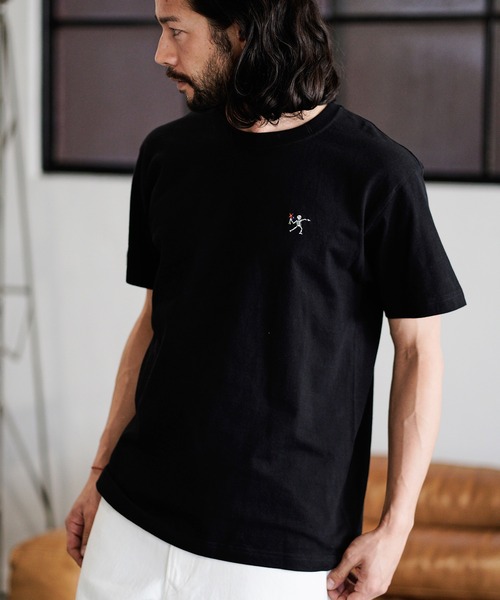 CAMBIO(カンビオ)の「mt7119- ワンポイント刺繍T_Skull & Flower Tシャツ(Tシャツ/カットソー・メンズ・ブラック/ダークブラウン/ホワイト・XL/L/S/M)」の21枚目の写真