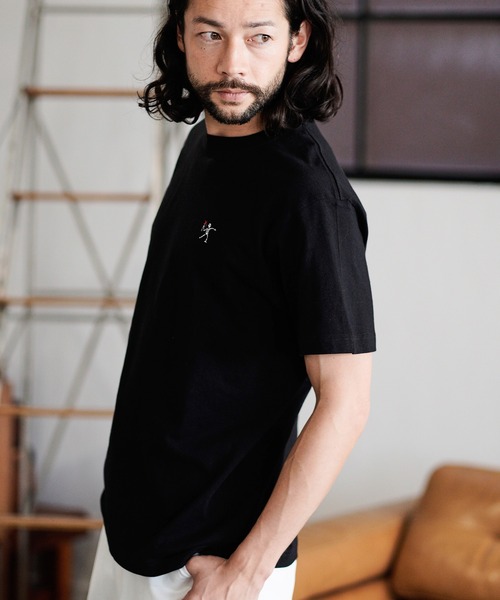 CAMBIO(カンビオ)の「mt7119- ワンポイント刺繍T_Skull & Flower Tシャツ(Tシャツ/カットソー・メンズ・ブラック/ダークブラウン/ホワイト・XL/L/S/M)」の14枚目の写真