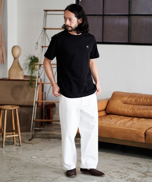 CAMBIO(カンビオ)の「mt7119- ワンポイント刺繍T_Skull & Flower Tシャツ(Tシャツ/カットソー・メンズ・ブラック/ダークブラウン/ホワイト・XL/L/S/M)」の7枚目の写真