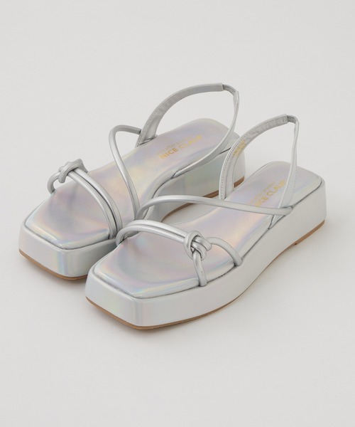 one after another NICE CLAUP(ワンアフターアナザーナイスクラップ)の「スクエアトゥチューブサンダル(サンダル・レディース・ピンク/その他・S/M/L/LL)」の2枚目の写真