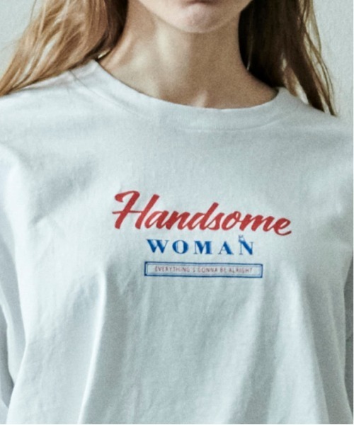 kha:ki（カーキ）の「「KHA:KI / カーキ」ヘムラウンドワイドTシャツ"WIDE SQUARE TEE "HANDSOME""（Tシャツ/カットソー・レディース・ホワイト/ブラック/サンドベージュ・1）」の6枚目の写真