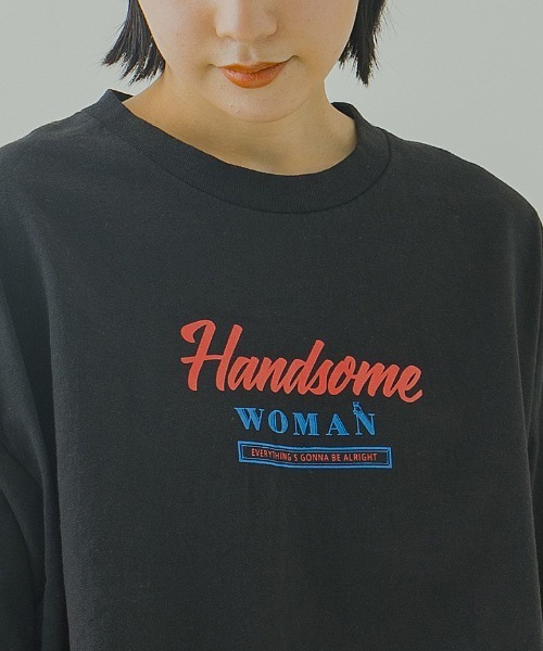 kha:ki（カーキ）の「「KHA:KI / カーキ」ヘムラウンドワイドTシャツ"WIDE SQUARE TEE "HANDSOME""（Tシャツ/カットソー・レディース・ホワイト/ブラック/サンドベージュ・1）」の5枚目の写真