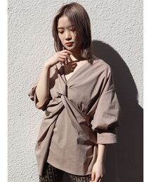 アシンメトリーボリュームシャツチュニック