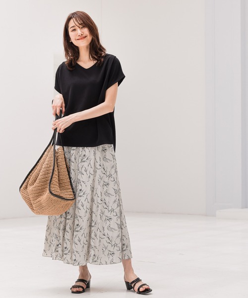 GLOBAL WORK（グローバルワーク）の「リラックス美人フレンチ/935357（Tシャツ/カットソー・レディース・ホワイト系その他/ブラウン系その他/ベージュ/ブルー系その他/ラベンダー/ブラック・MEDIUM/LARGE）」の8枚目の写真