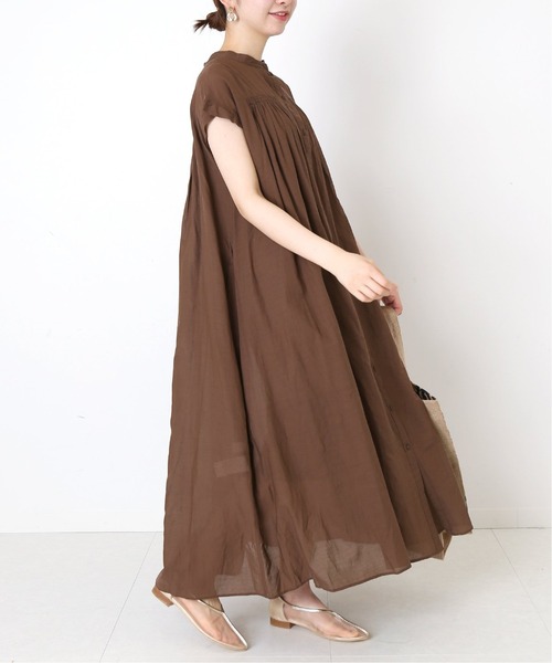 Simplicite（サンプリシテ）の「2wayボタン開きボイルワンピース◆（ワンピース・レディース・ブラック/パープル/ブラウン/グリーン・FREE）」の5枚目の写真