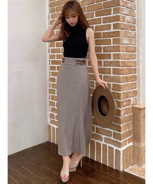 RESEXXY（リゼクシー）の「フェイクレザーポイントマーメイドスカート（スカート・レディース・ベージュ/ブラック/その他1・FREE）」の4枚目の写真