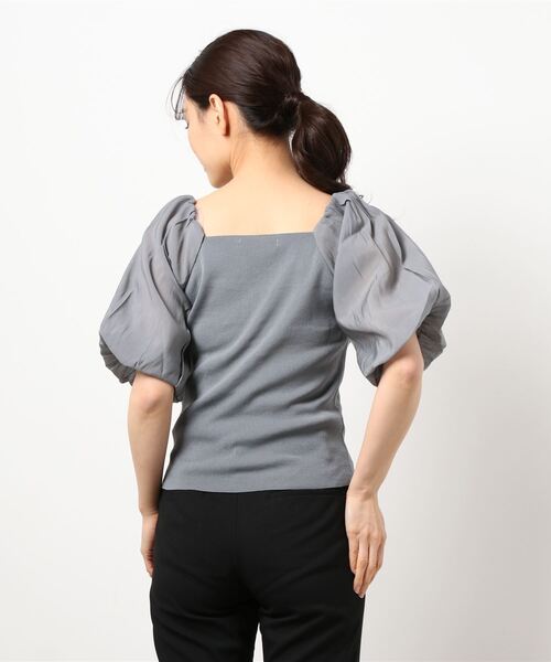 archives（アルシーヴ）の「フロントギャザーボリュームスリーブニットプルオーバー（Tシャツ/カットソー・レディース・アイボリー/ブルー/ベージュ/オフホワイト・MEDIUM）」の6枚目の写真