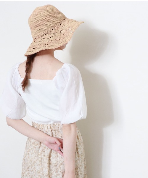 archives（アルシーヴ）の「フロントギャザーボリュームスリーブニットプルオーバー（Tシャツ/カットソー・レディース・アイボリー/ブルー/ベージュ/オフホワイト・MEDIUM）」の8枚目の写真