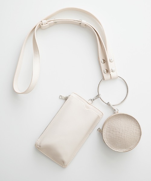 Futier land（フューティアランド）の「リングショルダーミニバッグ（ショルダーバッグ・レディース・アイボリー/ブラック/グレイッシュベージュ/オレンジ/ブルーグレー・FREE）」の20枚目の写真