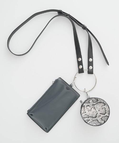 Futier land（フューティアランド）の「リングショルダーミニバッグ（ショルダーバッグ・レディース・アイボリー/ブラック/グレイッシュベージュ/オレンジ/ブルーグレー・FREE）」の22枚目の写真