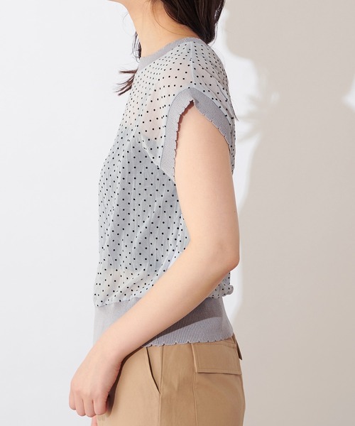 natural couture(ナチュラルクチュール)の「ドットフロッキー×ニットシアープルオーバー(シャツ/ブラウス・レディース・ブラック/サックスブルー/ピンク/アイボリー・FREE)」の22枚目の写真