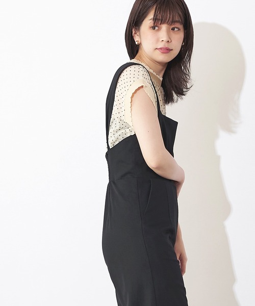 natural couture(ナチュラルクチュール)の「ドットフロッキー×ニットシアープルオーバー(シャツ/ブラウス・レディース・ブラック/サックスブルー/ピンク/アイボリー・FREE)」の6枚目の写真