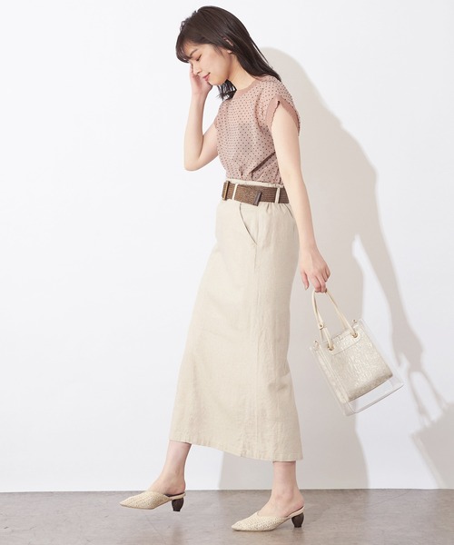 natural couture(ナチュラルクチュール)の「ドットフロッキー×ニットシアープルオーバー(シャツ/ブラウス・レディース・ブラック/サックスブルー/ピンク/アイボリー・FREE)」の19枚目の写真