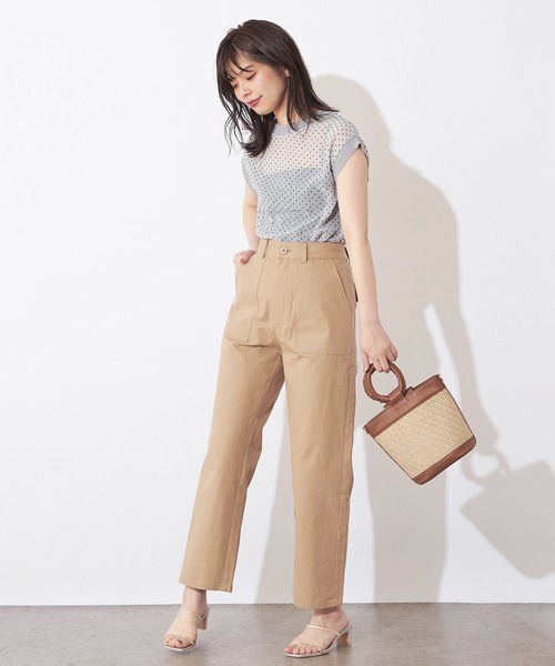 natural couture(ナチュラルクチュール)の「ドットフロッキー×ニットシアープルオーバー(シャツ/ブラウス・レディース・ブラック/サックスブルー/ピンク/アイボリー・FREE)」の15枚目の写真